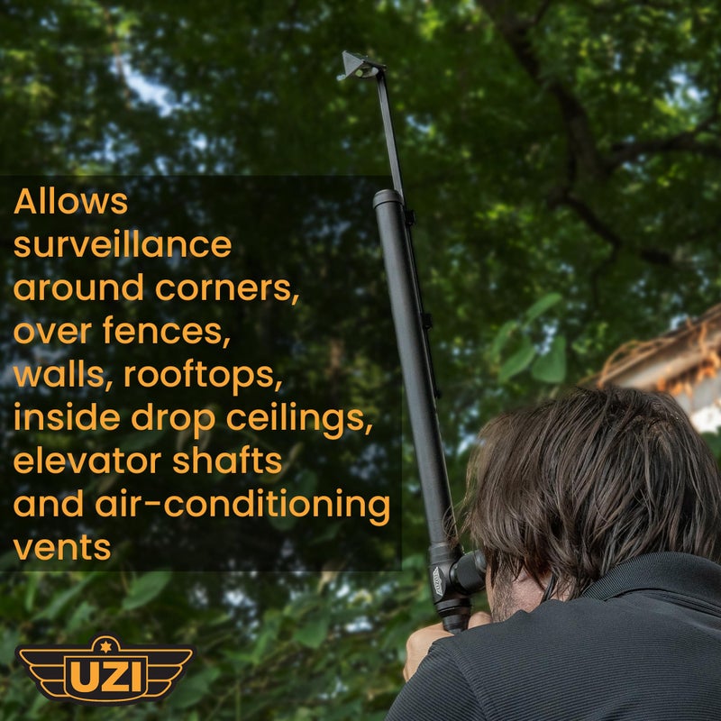 Uzi Expandable Tactical Professional Periscope Adjustable 20" to 27", Weatherproof Aluminum Spy Periscope for Adults, Kids, Hunting, Hiking, Surveillance, 5X HD Magnification, Black - Image 5